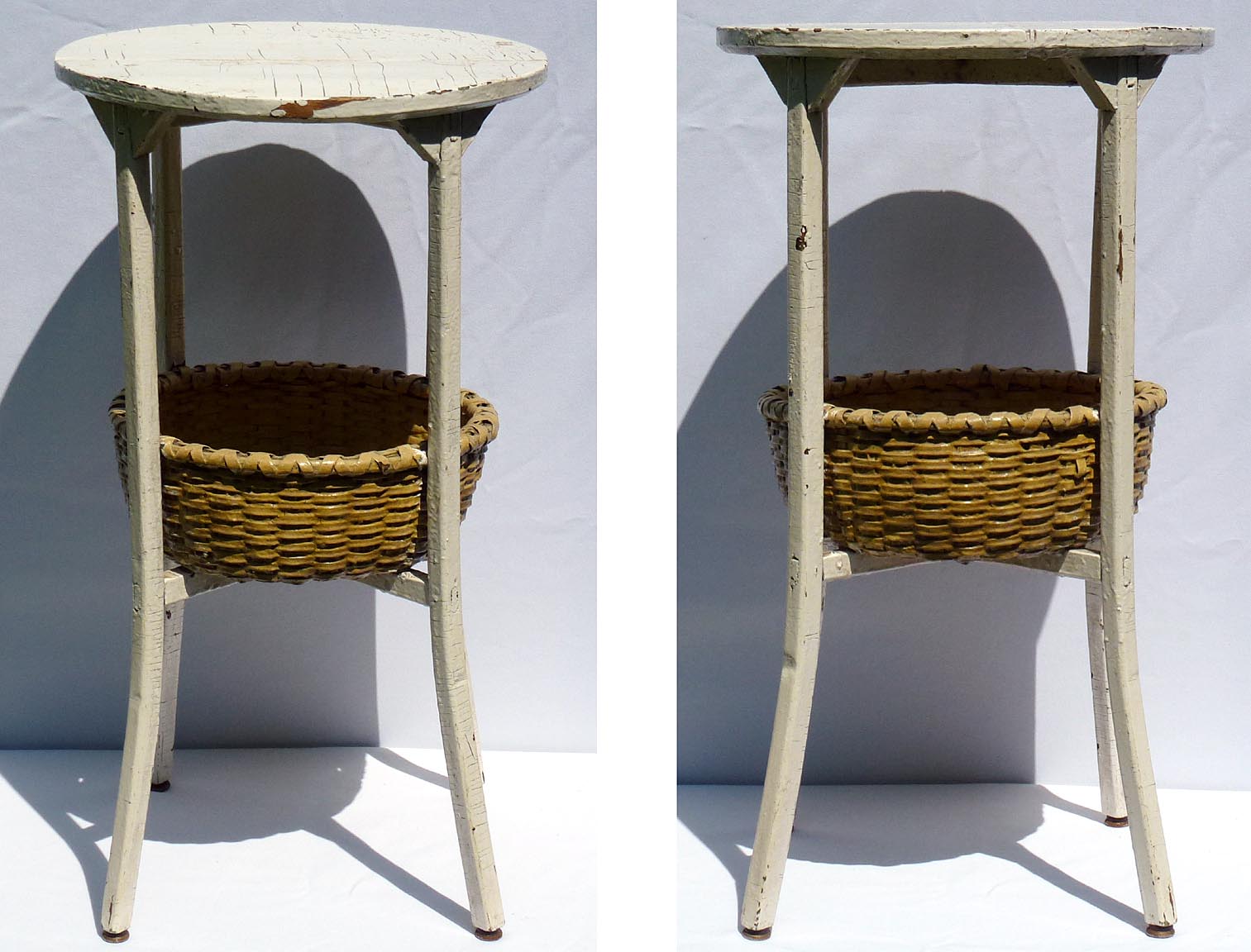 Painted table with basket