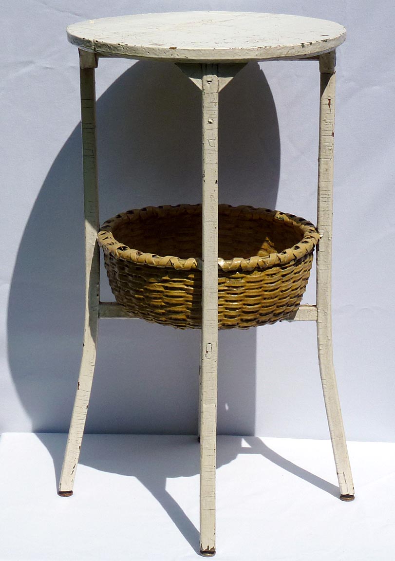 Painted table with basket