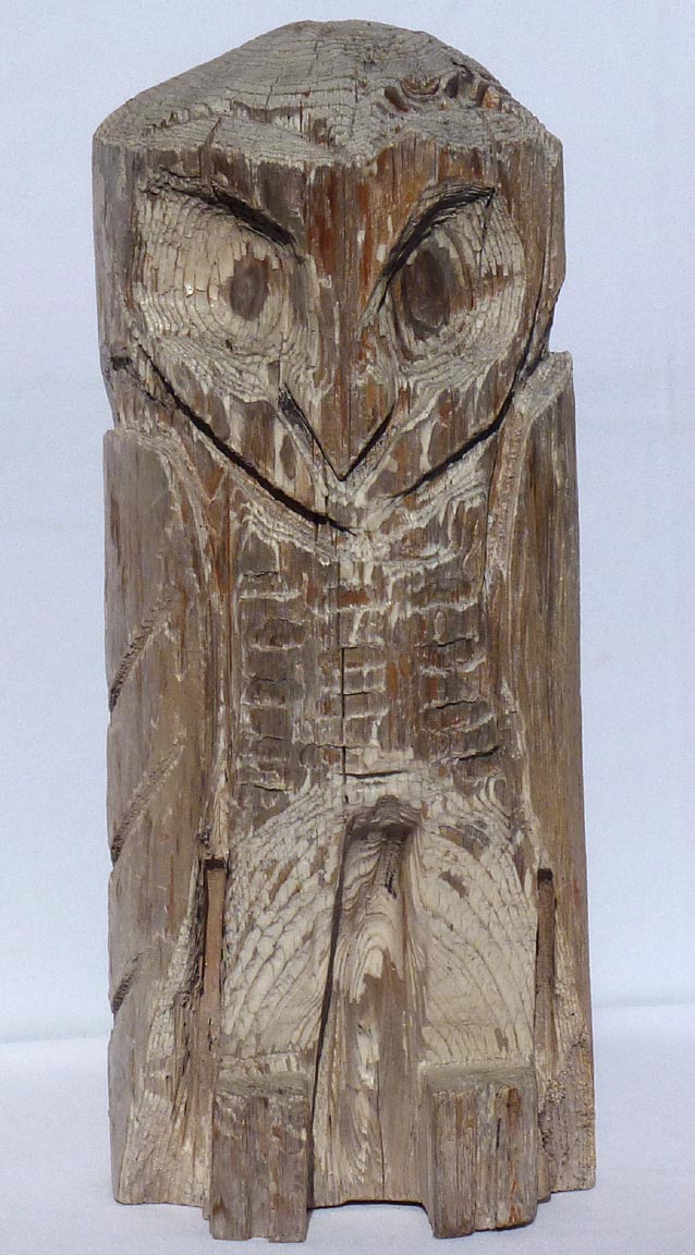 Life size carved owl