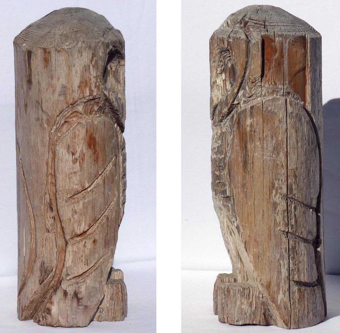 Life size carved owl