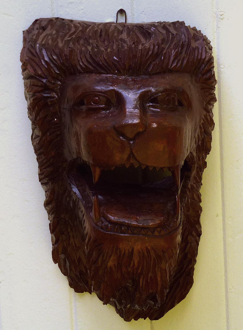 Carved lion's head