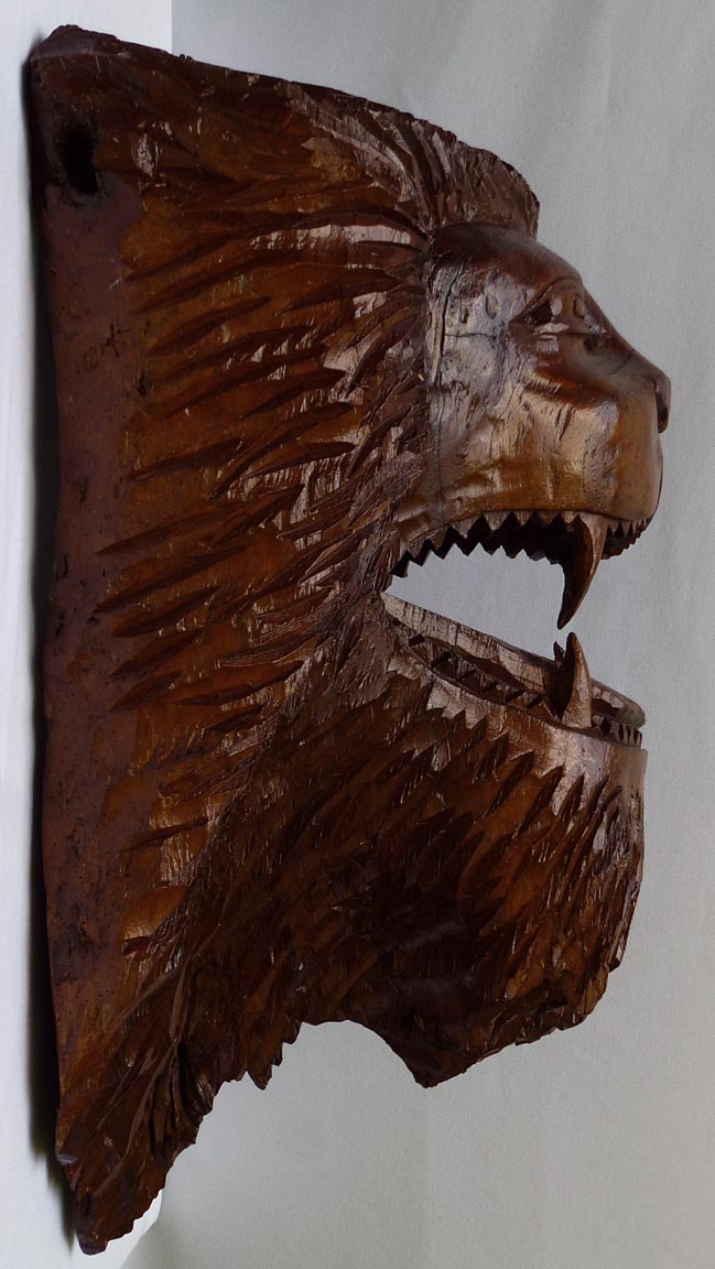 Carved lion's head