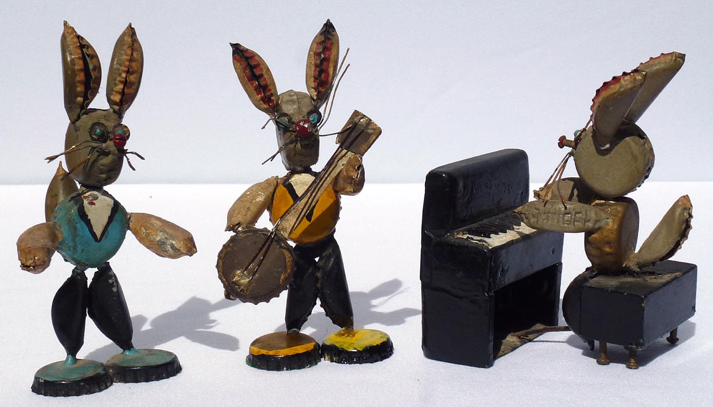 Bottle cap rabbits jazz band