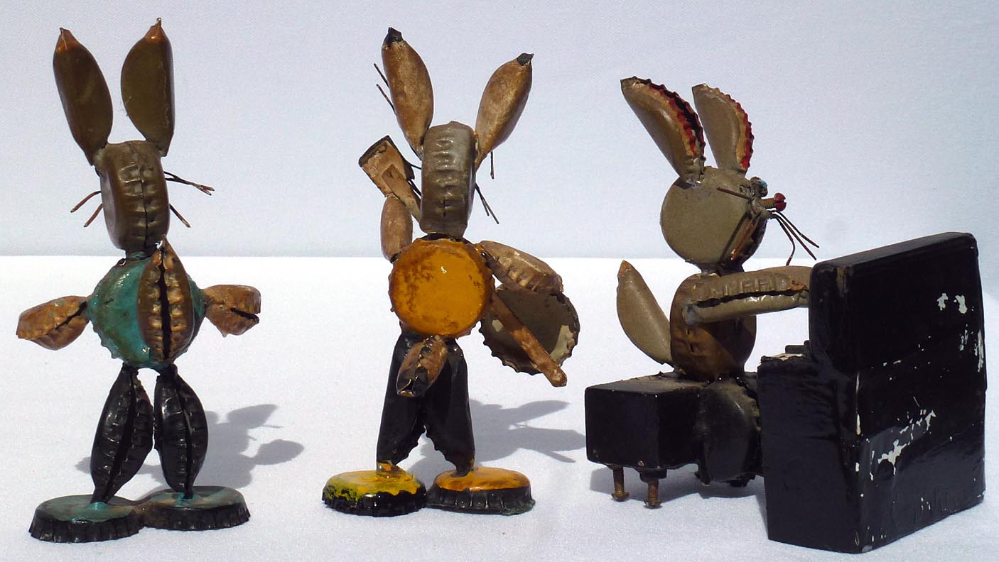 Bottle cap rabbits jazz band