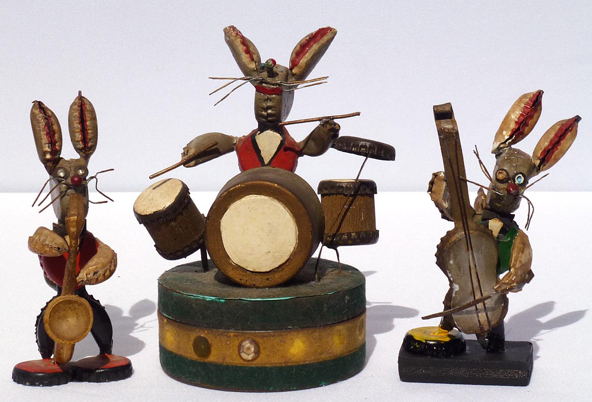 Bottle cap rabbits jazz band