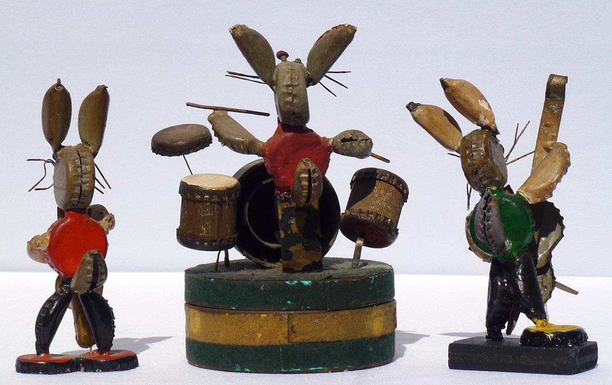 Bottle cap rabbits jazz band