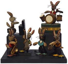 Bottle cap rabbits jazz band