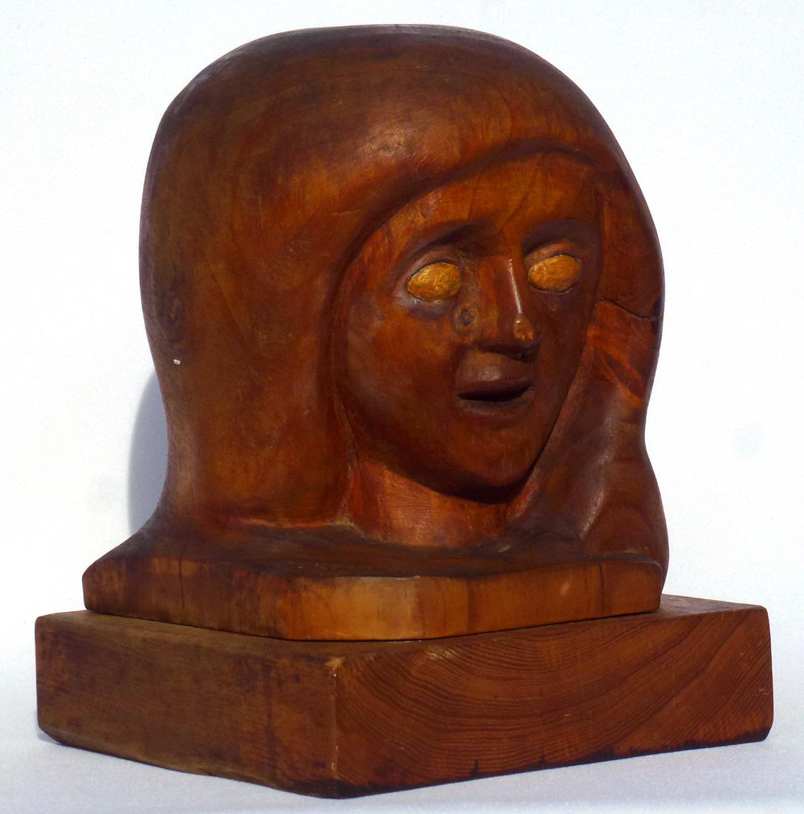 Carving of woman's head