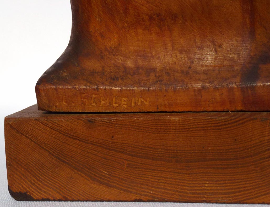 Carving of woman's head
