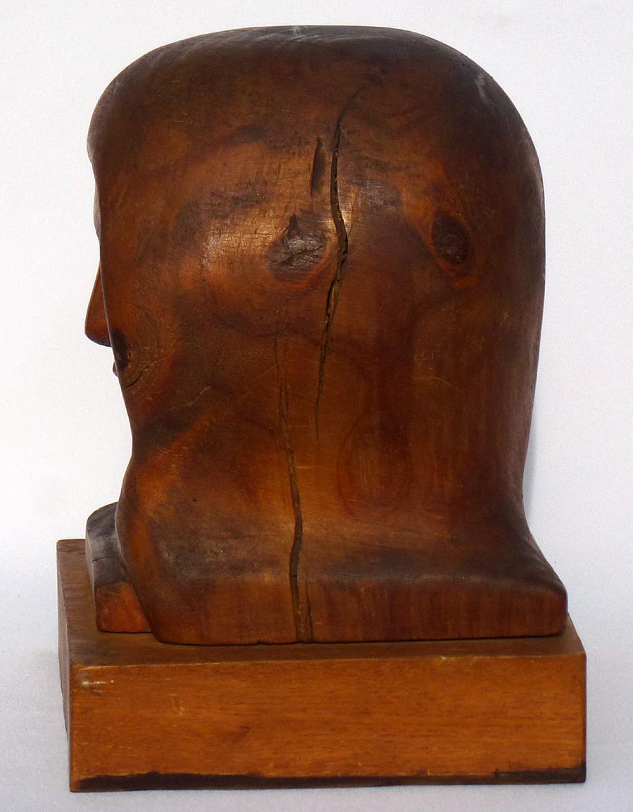 Carving of woman's head