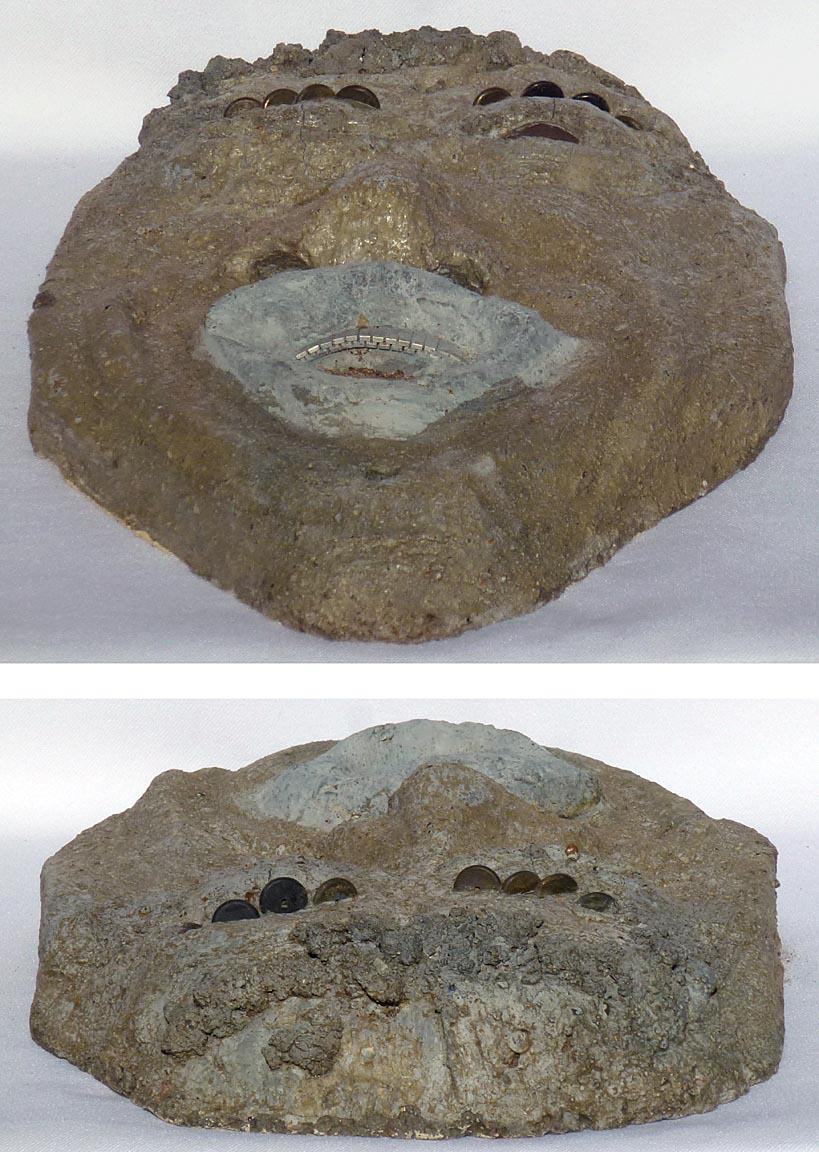 Outsider art concrete faces