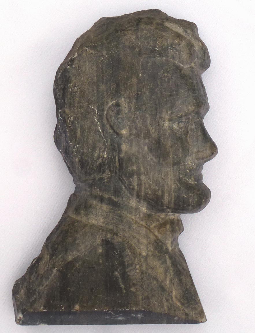 Stone carving of Abraham Lincoln