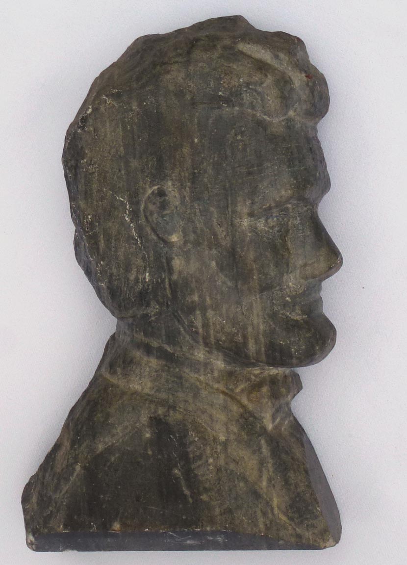 Stone carving of Abraham Lincoln