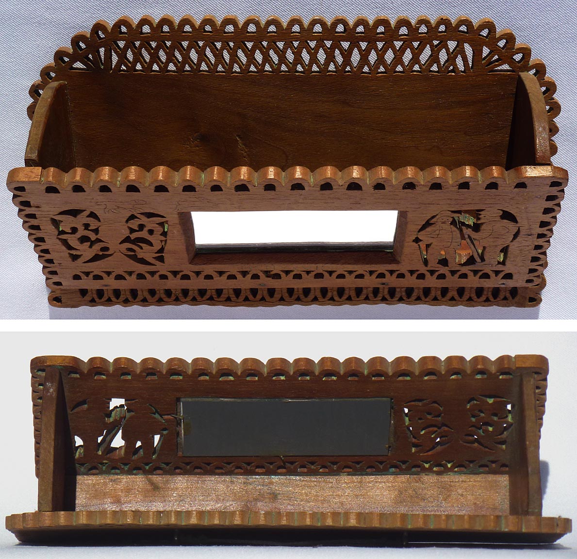 Carved fretwork comb case