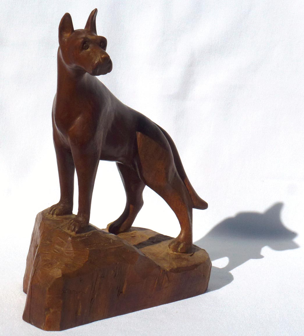 Dog carving