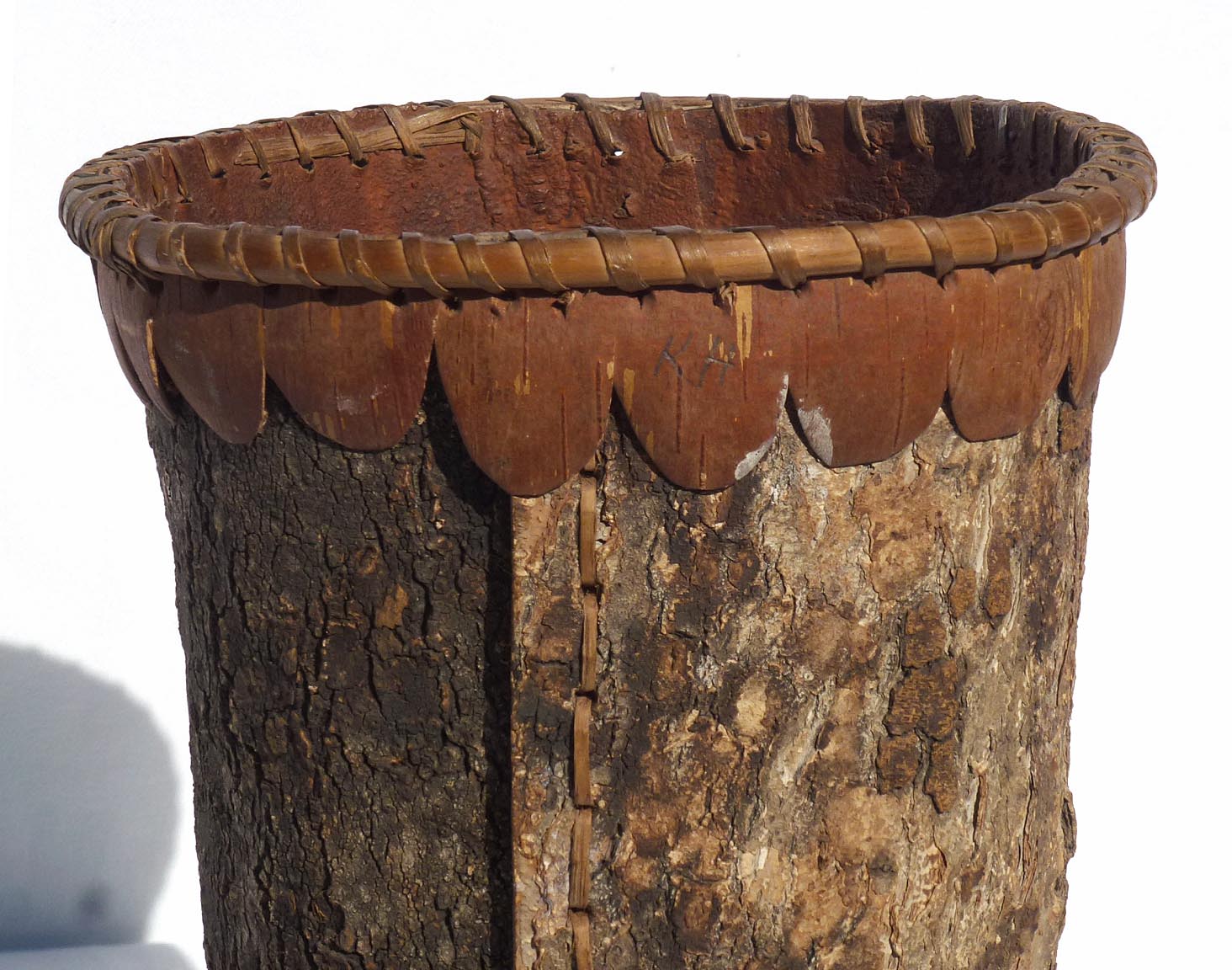 Birch bark vase