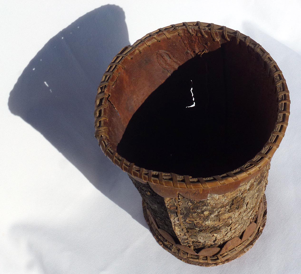 Birch bark vase