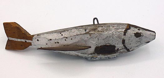 Vintage Folk Art Fishing Lure - Hand Carved & Painted Wood Fish 7 1/2”