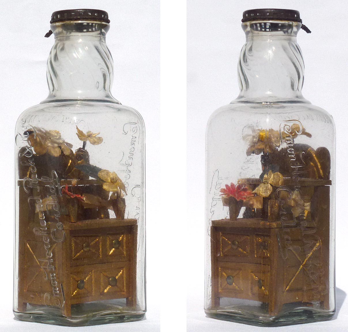 Dresser in bottle whimsy - one of a pair