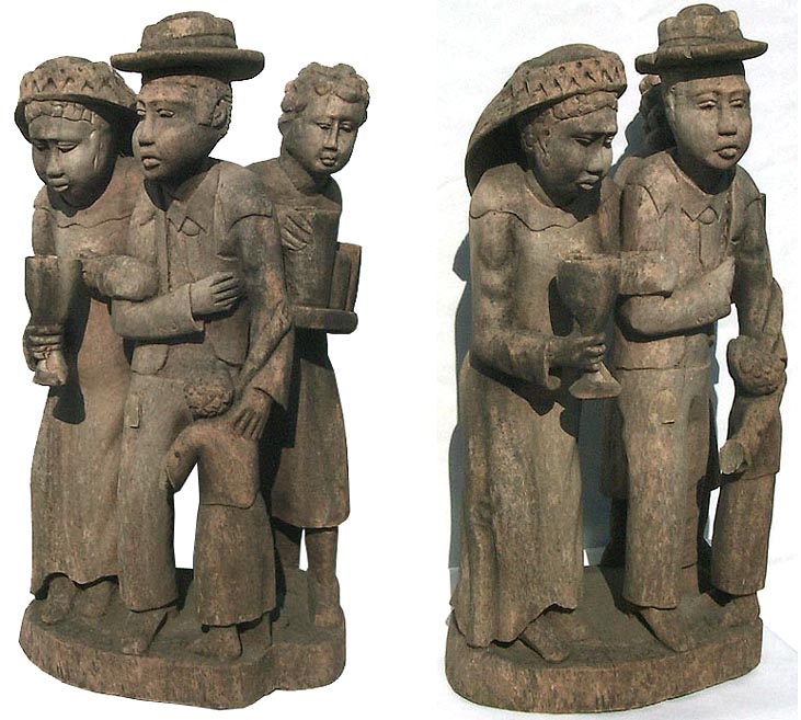 Incredible Large Carving of African American Family