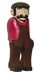 Carved Man with overalls